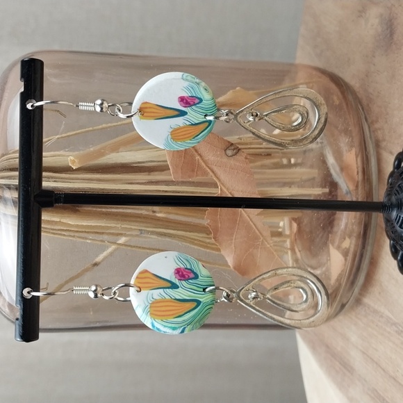 Jewelry - Handmade Earrings made with polymer clay and vintage findings